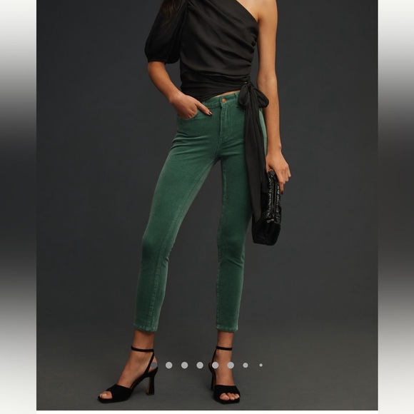 NWT Anthropologie corduroy spruce green skinny pants size 28 - Picture 1 of 10